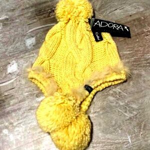 Hand Knitted Beanie Cap from ADORA with Pom Poms